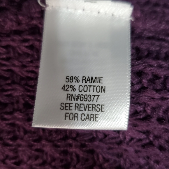 Sonoma Women's Knit Sweater Cardigan in Rich Purple Half Sleeve Size M - Picture 6 of 6